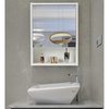 Basicwise White Wall Mounted Bathroom Storage Cabinet, Mirrored Vanity Medicine Chest with 3 Shelves QI003743